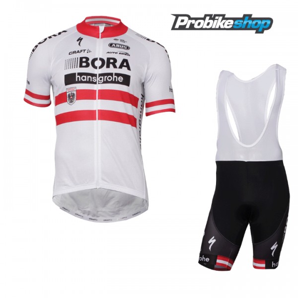2017-2018 Bora Hansgrohe Österreichischer Meister Fahrradbekleidung Satz Fahrradtrikot Kurzarm Trikot und Kurz Tr