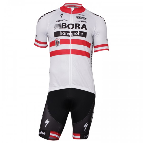 2017-2018 Bora Hansgrohe Österreichischer Meister Fahrradbekleidung Radtrikot Satz Kurzarm+Kurz
