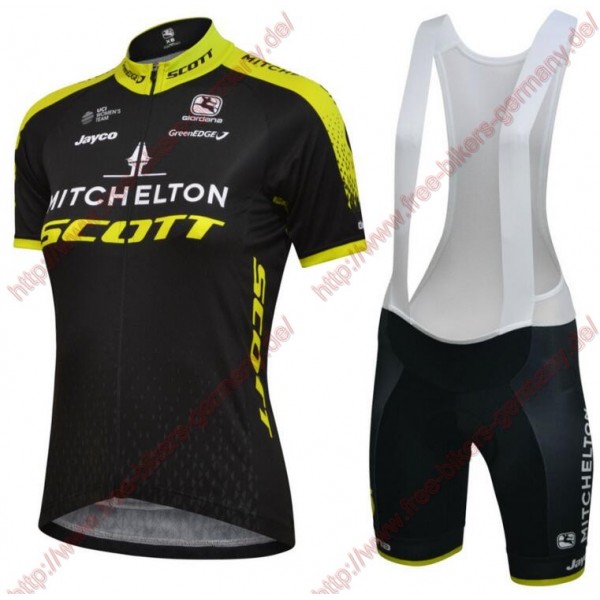 Radsport Mitchelton Scott 2018 Damen Radbekleidung Satz Trikot Kurzarm+Trägerh