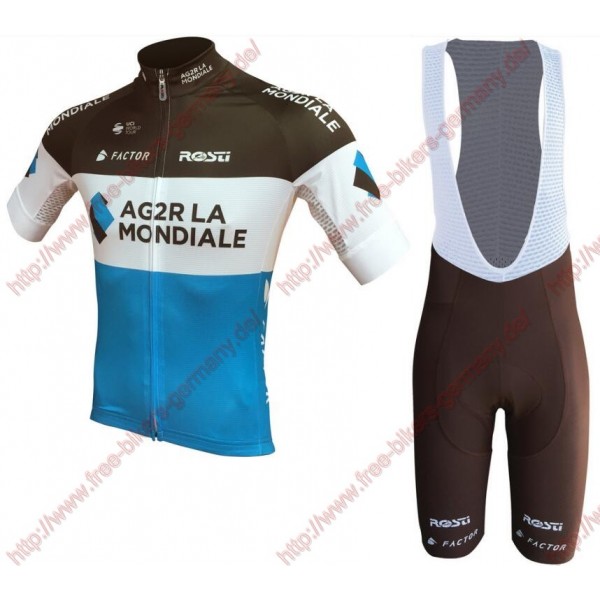 Radsport Ag2r La Mondiale 2018 Team Radbekleidung Satz Trikot Kurzarm+Trägerh