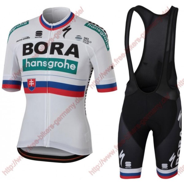 Radsport BORA-hansgrohe Slovak champion 2018 Radbekleidung Satz Trikot Kurzarm+Trägerh