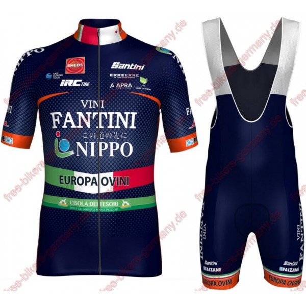 Radsport Nippo-Vini Fantini-Europa Ovini 2018 Radbekleidung Satz Trikot Kurzarm+Trägerh