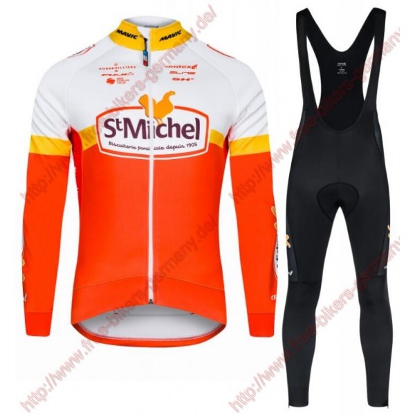 Radsport SAINT MICHEL AUBER 93 Pro Fahrradbekleidung Trikot Langarm+Lang Tr