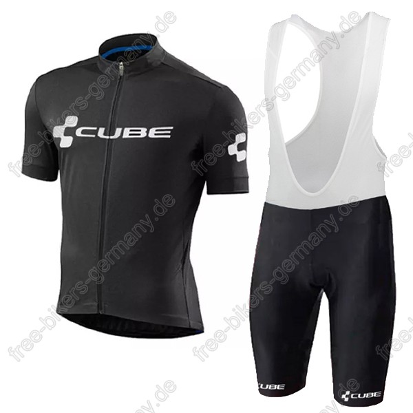 Cube schwarz Radbekleidung Satz Trikot Kurzarm+Trägerhosen 