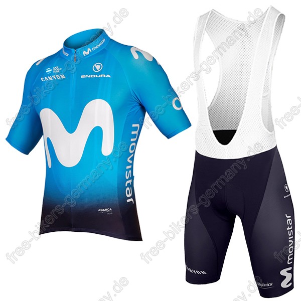 Movistar Team Radbekleidung Satz Trikot Kurzarm+Trägerhosen S