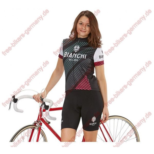 Profiteam 2018 Bianchi Milano Atella Damen Fahrradbekleidung Trikot Kurzarm+Radhose