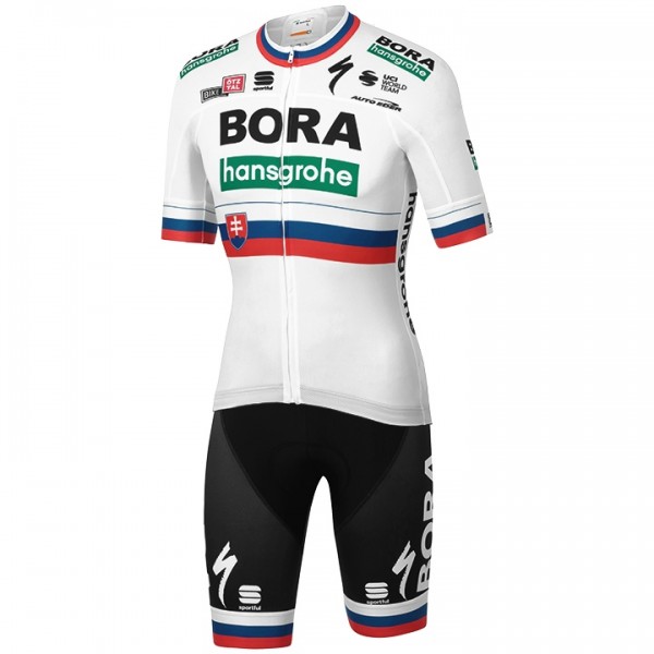 Fahrradbekleidung Radsport 2020 BORA-hansgrohe Slovakian Champion Radbekleidung Satz Trikot Kurzarm+Fahrradhose Se