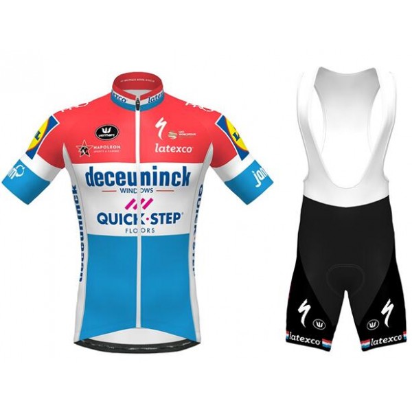 Fahrradbekleidung Radsport 2020 DECEUNINCK QUICK-STEP Luxembourgian Champion Radbekleidung Satz Trikot Kurzarm+Träger