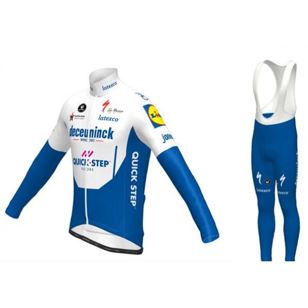 Fahrradbekleidung Radsport 2020 DECEUNINCK QUICK-STEP Trikot Langarm+ Trägerh