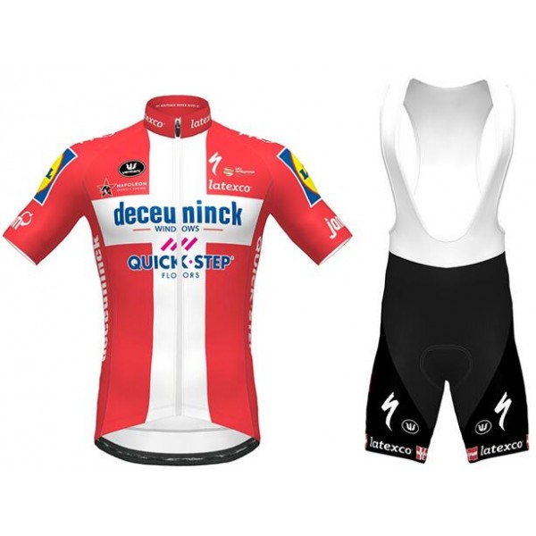 Fahrradbekleidung Radsport 2020 DECEUNINCK QUICK-STEP Danish Champion Radbekleidung Satz Trikot Kurzarm+Trägerhosen S