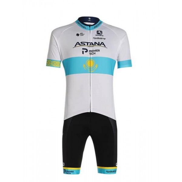Fahrradbekleidung Radsport 2020 ASTANA PRO TEAM FRC Radbekleidung Satz Trikot Kurzarm+Trägerhosen Set Outl