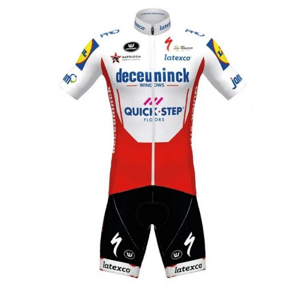 Fahrradbekleidung Radsport 2020 DECEUNINCK QUICK-STEP TdF Radbekleidung Satz Trikot Kurzarm+Trägerhosen Set Outlet 