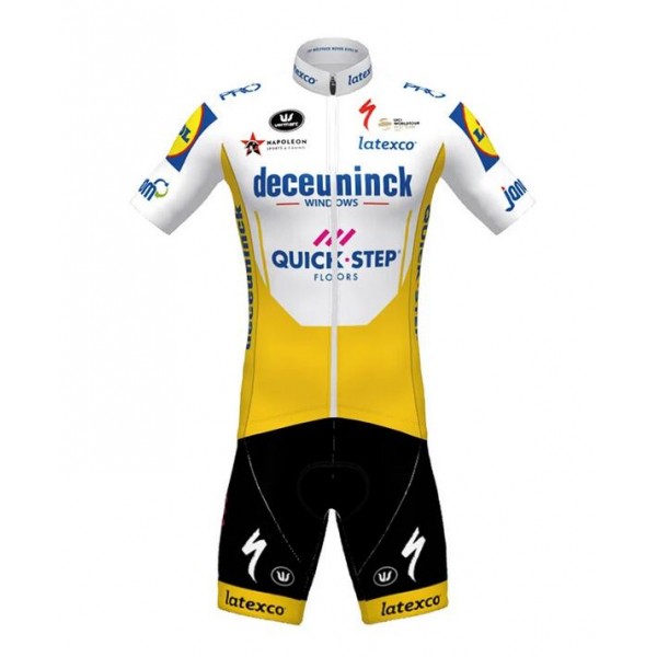 Fahrradbekleidung Radsport 2020 DECEUNINCK QUICK-STEP TdF Radbekleidung Satz Trikot Kurzarm+Trägerhosen Set Outlet G