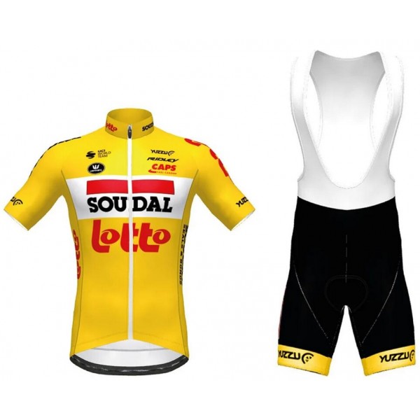 Fahrradbekleidung Radsport 2020 Lotto Soudal TdF Radbekleidung Satz Trikot Kurzarm+Trägerhosen Set Outlet Ge