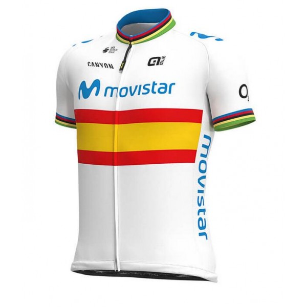 Fahrradbekleidung Radsport 2020 MOVISTAR TEAM Spanish Champion Trikot Kurzarm Outl