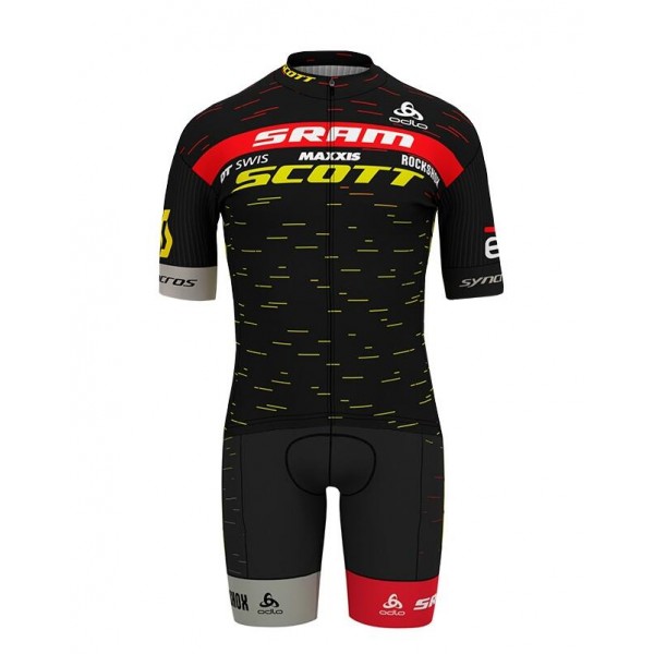 Fahrradbekleidung Radsport 2020 SCOTT SRAM Pro Race Radbekleidung Satz Trikot Kurzarm+Trägerhosen Set Outl