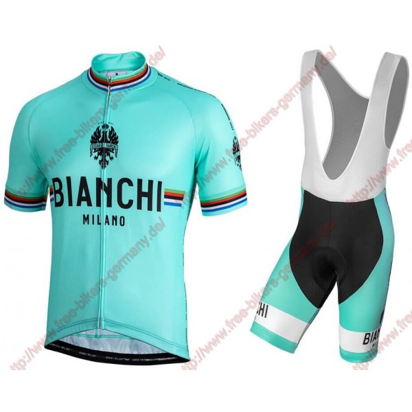 Profiteams BIANCHI MILANO New Pride Radbekleidung Satz Trikot Kurzarm+Trägerhosen Se