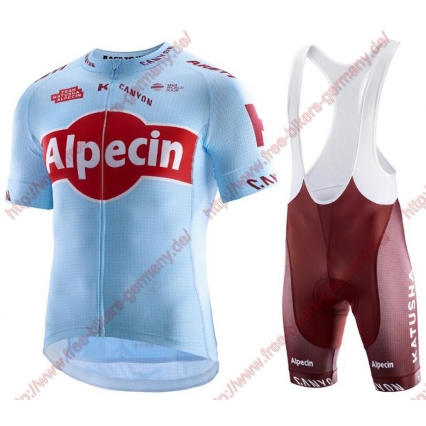 Profiteams TEAM KATUSHA ALPECIN 2019 Radbekleidung Satz Trikot Kurzarm+Trägerhosen Se