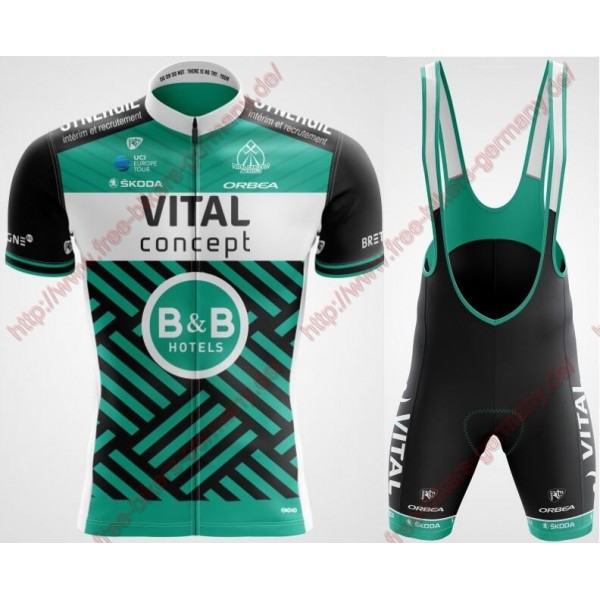 Profiteams Vital Concept Cycling 2019 Radbekleidung Satz Trikot Kurzarm+Trägerhosen Se