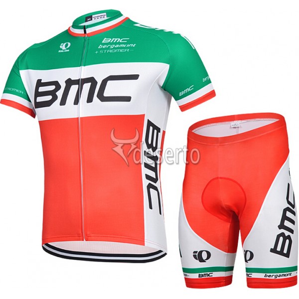 2015 BMC Radbekleidung Radtrikot Kurzarm und Fahrradhosen Kurz Rot und Grün