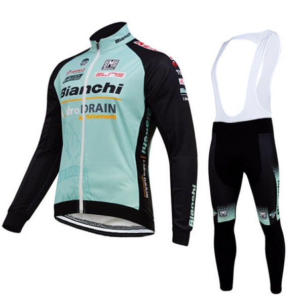 2015 BIANCHI IDRO DRAIN Fahrradbekleidung Radtrikot Satz Langarm und Lange Trägerhose