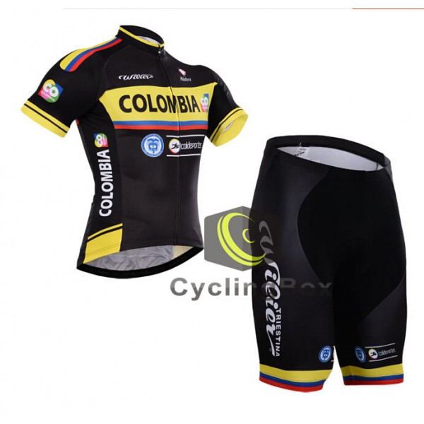 2015 Colombia Radbekleidung Radtrikot Kurzarm und Fahrradhosen Kurz