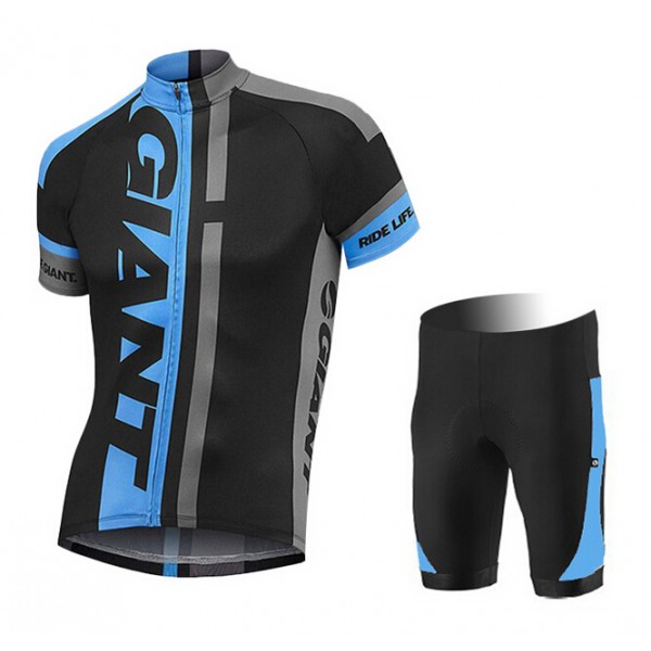 2015 Giant blau schwarz Radbekleidung Radtrikot Kurzarm und Fahrradhosen Kurz