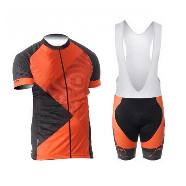 2015 KTM orange schwarz Fahrradbekleidung Satz Fahrradtrikot Kurzarm Trikot und Kurz Trägerhose
