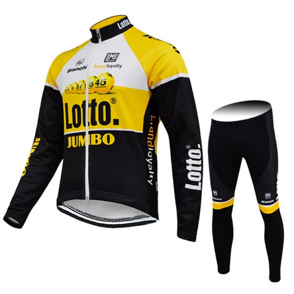 2015 Lotto Jumbo Fahrradbekleidung Radtrikot Satz Langarm und Lange Fahrradhose