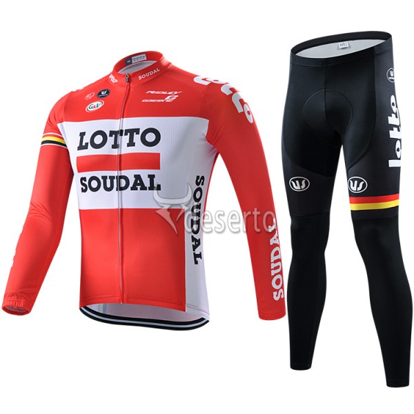 2015 Lotto Soudal Fahrradbekleidung Radtrikot Satz Langarm und Lange Fahrradhose