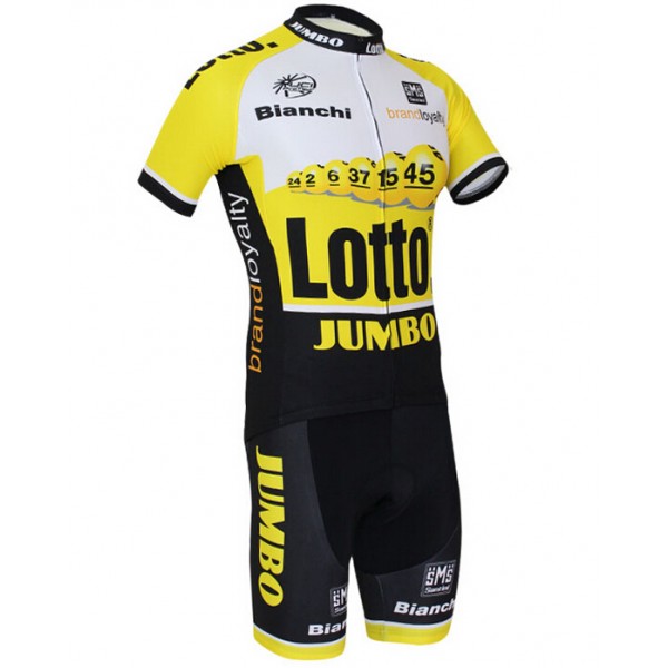 2015 Lotto Radbekleidung Radtrikot Kurzarm und Fahrradhosen Kurz