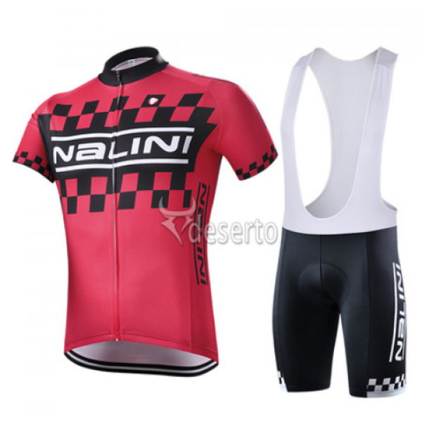 2015 Nalini Racing-Drapeau Rot Fahrradbekleidung Satz Fahrradtrikot Kurzarm Trikot und Kurz Trägerhose