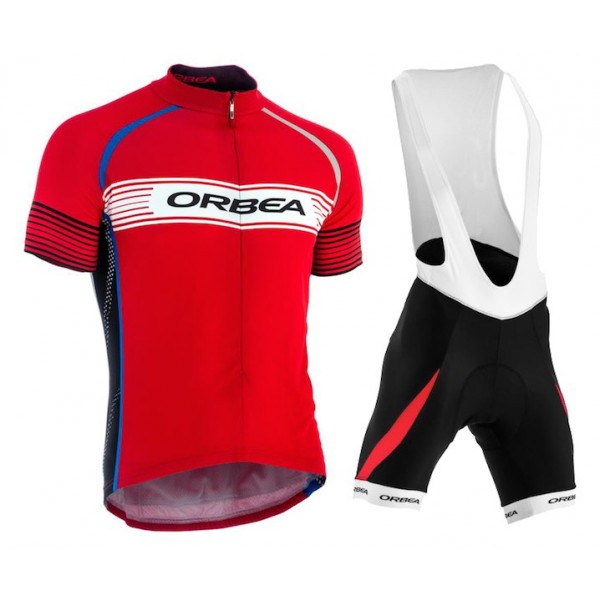 2015 Orbea Rot Fahrradbekleidung Satz Fahrradtrikot Kurzarm Trikot und Kurz Trägerhose