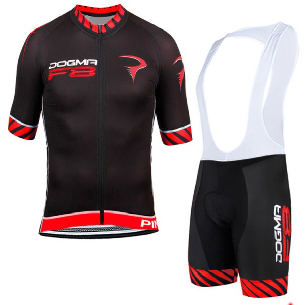 2015 Pinarello F8 Rote Fahrradbekleidung Satz Fahrradtrikot Kurzarm Trikot und Kurz Trägerhose