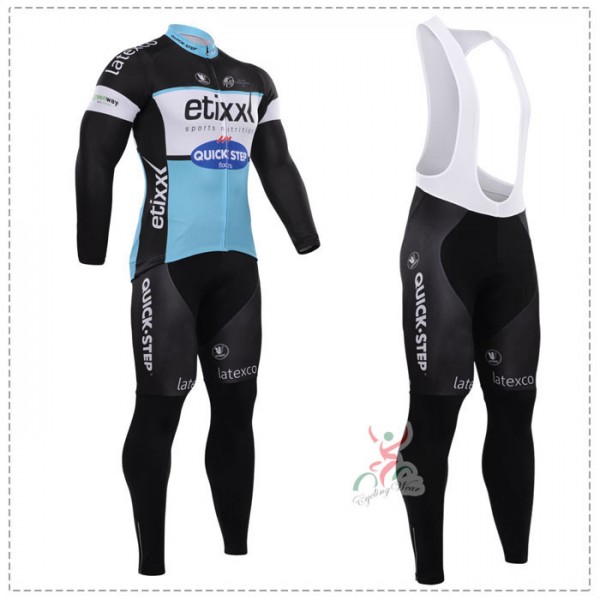 2015 ETIXX-QUICK STEP Fahrradbekleidung Radtrikot Satz Langarm und Lange Trägerhose