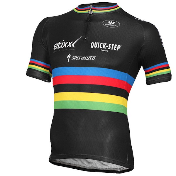 2015 Etixx Quick-Step Champion Du Monde Radtrikot Kurzarm