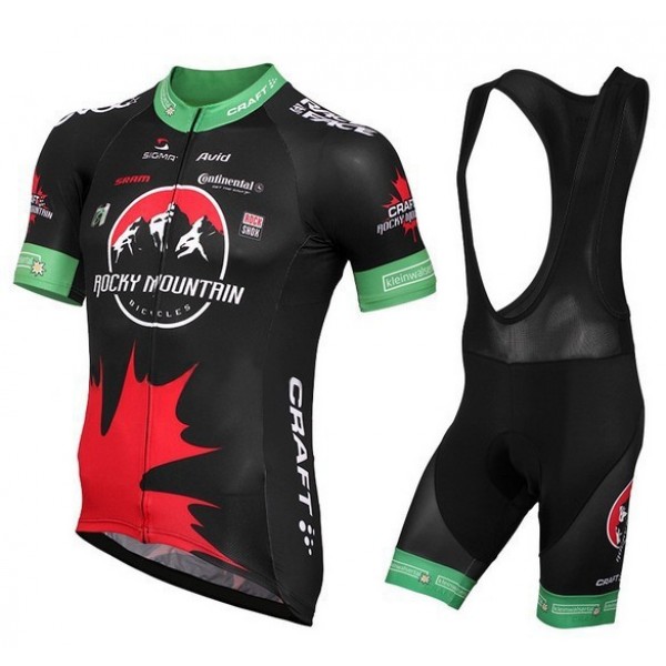 Rocky-Mountain Craft Fahrradbekleidung Satz Fahrradtrikot Kurzarm Trikot und Kurz Trägerhose schwarz