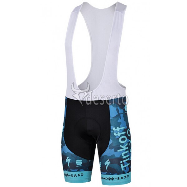2015 Saxo Bank Tinkoff Kurz Trägerhose Camouflage Blau