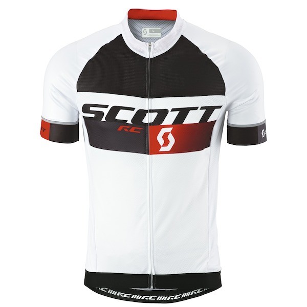 2015 Scott RC Pro Schwarz-Weiß-Rot Radtrikot Kurzarm
