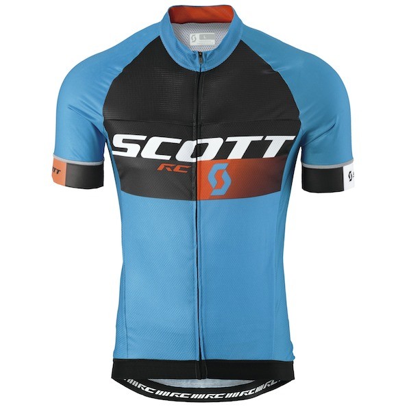 2015 Scott RC Pro Schwarz-Blau Radtrikot Kurzarm