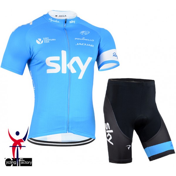 2015 Sky Maillot Cyclisme Courte Blau und Kurz Radhose