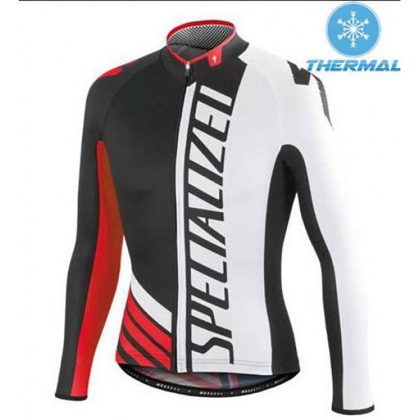 2015 Specialized Schwarz/Weiß/Rote Fahrradtrikot Langarm