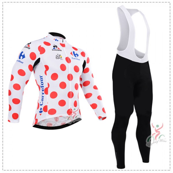 2015 Tour de France Fahrradbekleidung Radtrikot Satz Langarm und Lange Trägerhose