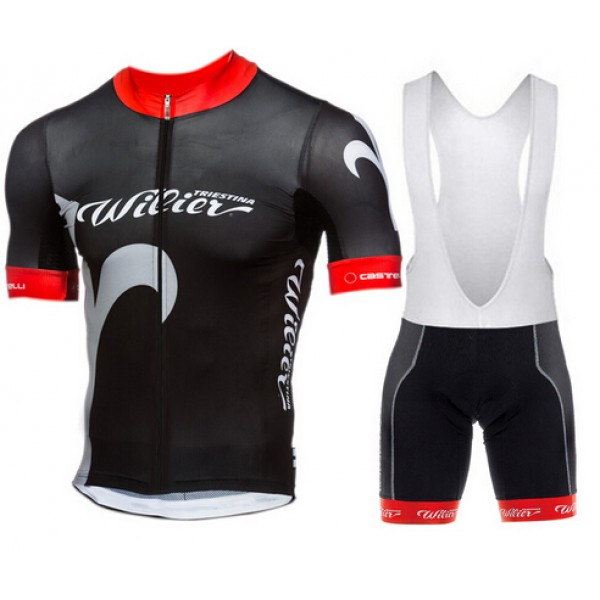 WILIER 2015 schwarz Fahrradbekleidung Satz Fahrradtrikot Kurzarm Trikot und Kurz Trägerhose