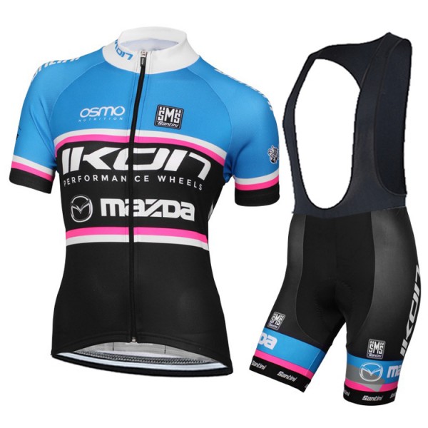 2015 Damen Ikon Mazda Damen Fahrradbekleidung Satz Fahrradtrikot Kurzarm Trikot und Kurz Trägerhose