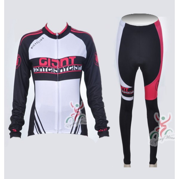 2012 Damen giant Cycling Fahrradbekleidung Radtrikot Satz Langarm und Lange Fahrradhose