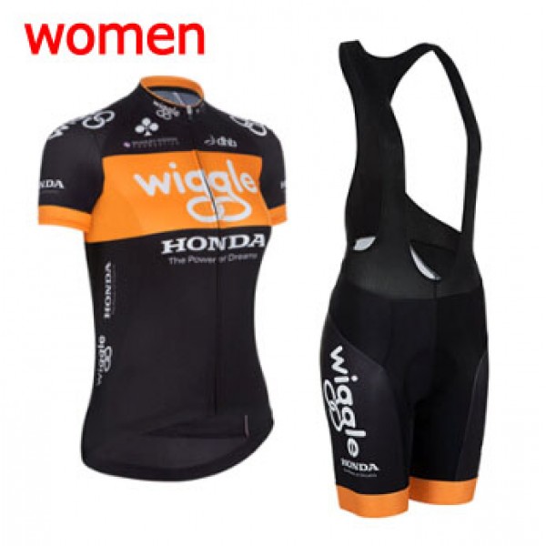 2015 Wiggle Damen Fahrradbekleidung Satz Fahrradtrikot Kurzarm Trikot und Kurz Trägerhose