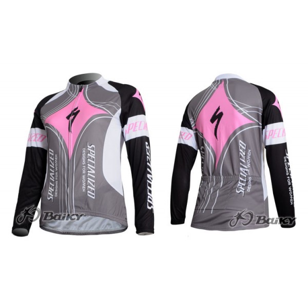 Specialized Pro Team Fahrradtrikot Langarm Kits Rosa Grau Damen