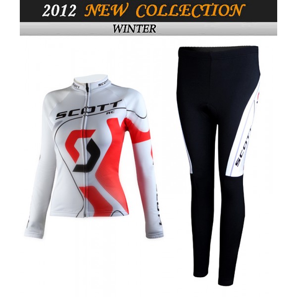 2012 Damen scott Cycling Fahrradbekleidung Radtrikot Satz Langarm und Lange Fahrradhose
