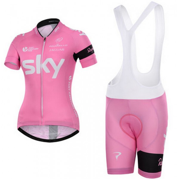 2015 Sky Damen Fahrradbekleidung Satz Fahrradtrikot Kurzarm Trikot und Kurz Trägerhose